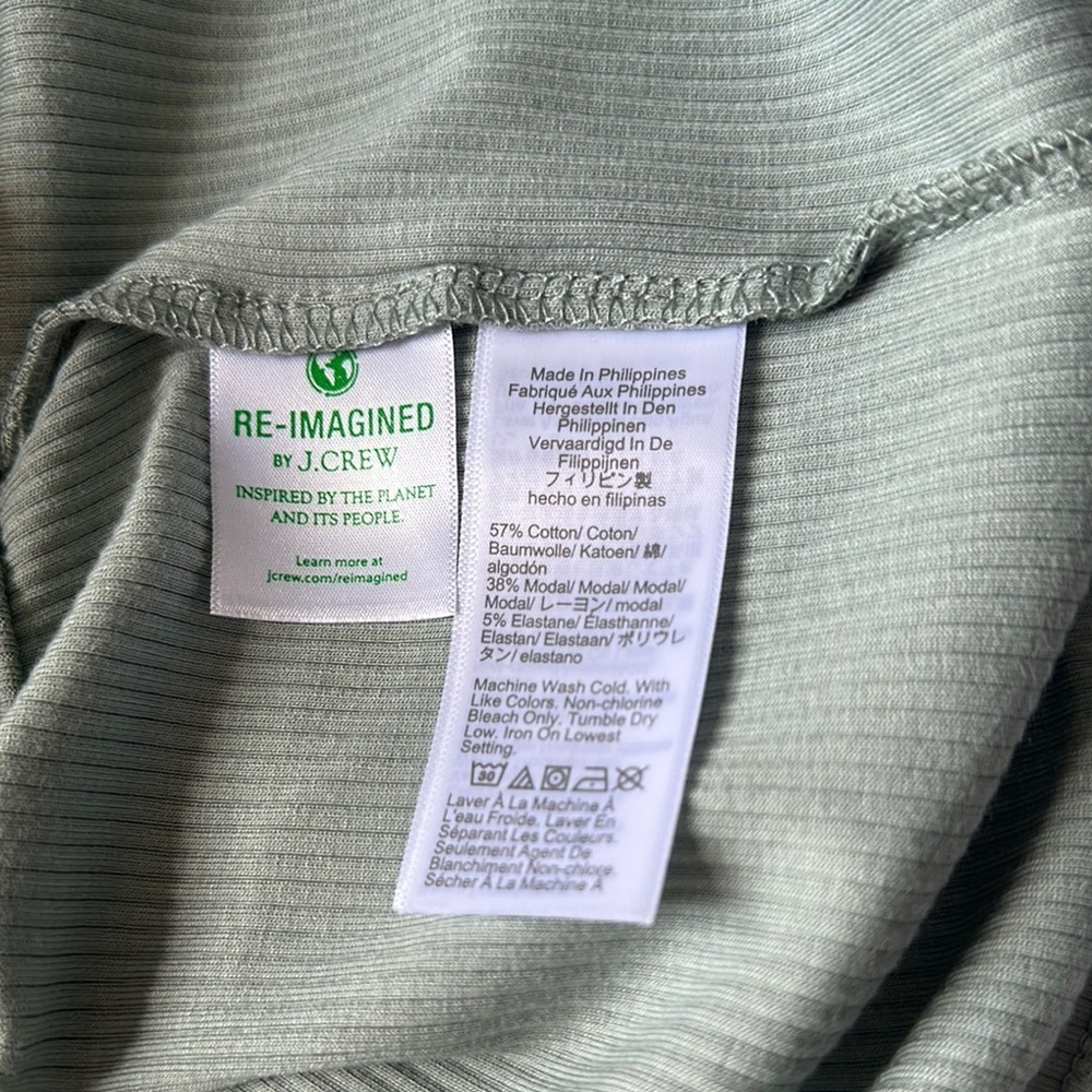 J. Crew Green Ribbed Sleeveless Crop Tank Top - Picture 4 of 8